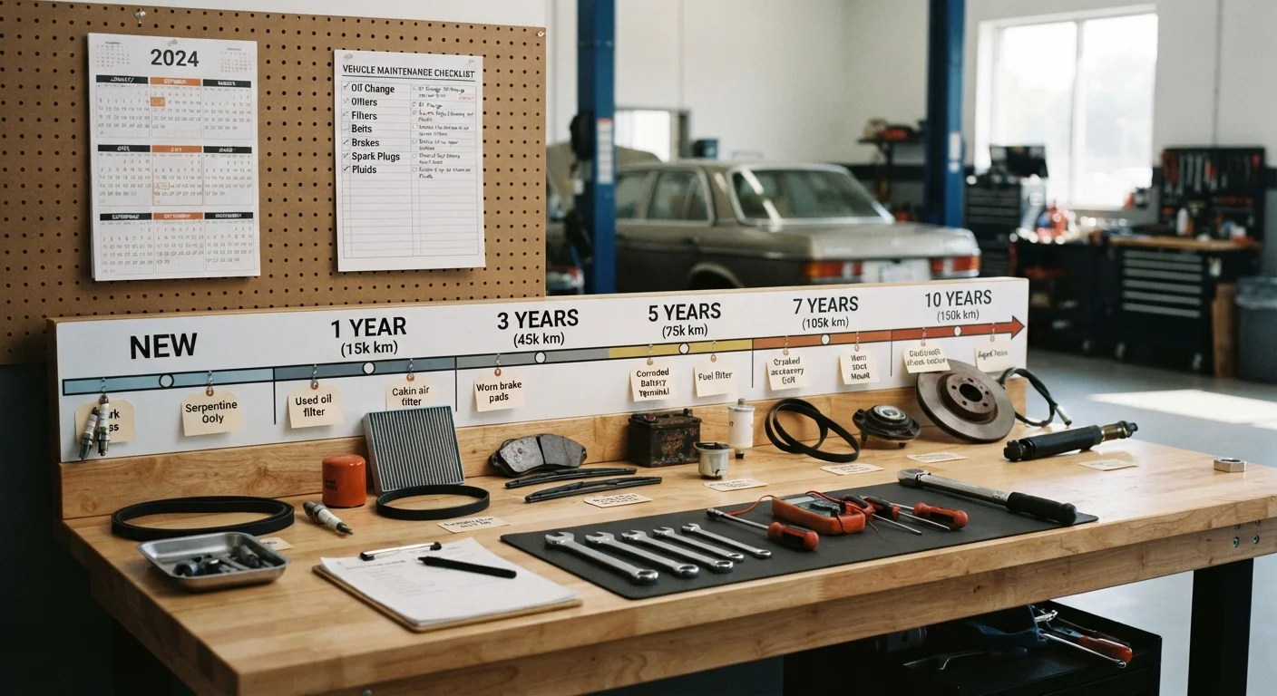 A Typical Car Maintenance Schedule from Year One to Year Ten