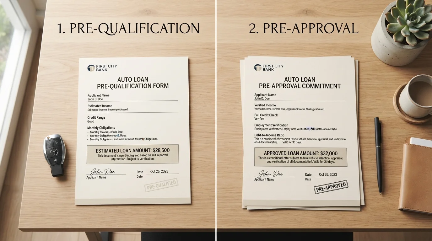 Pre-Qualification vs. Pre-Approval for an Auto Loan